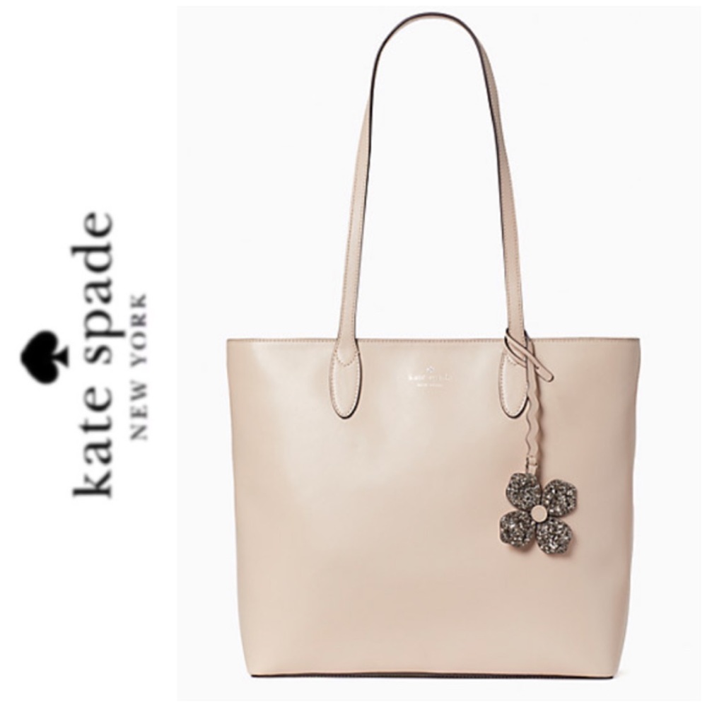 NWT Kate Spade leather zip tote warm beige - Picture 2 of 8